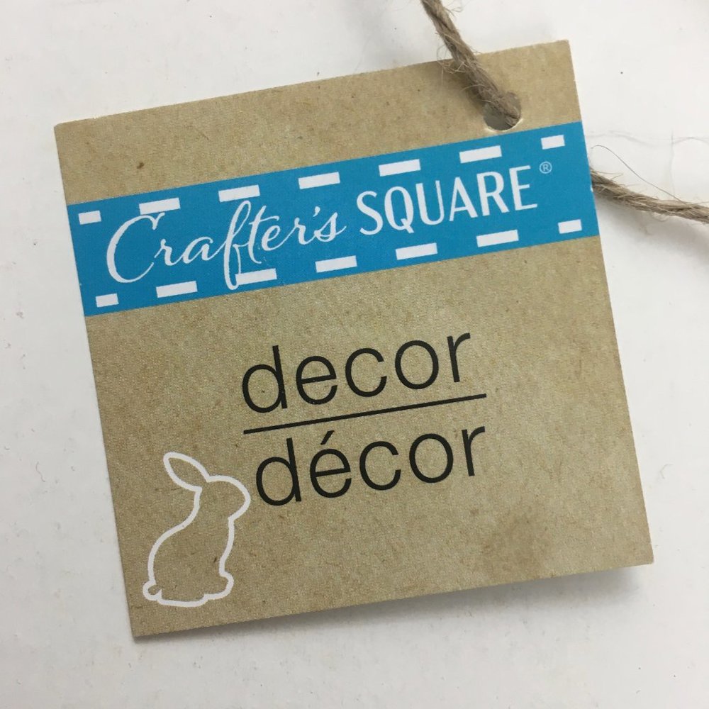 Crafters Square Easter Bunny Chick Basket 6.75x8.75 Wood Hanging Welcome Sign - Picture 3 of 6